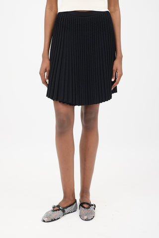 Alaïa Open Knit Pleated Skirt