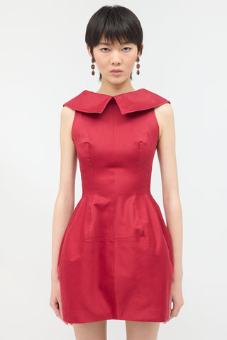 Alaïa Panelled Collared Mini Dress