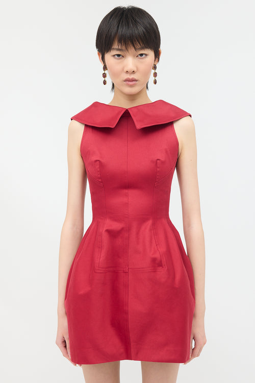 Alaïa Panelled Collared Mini Dress