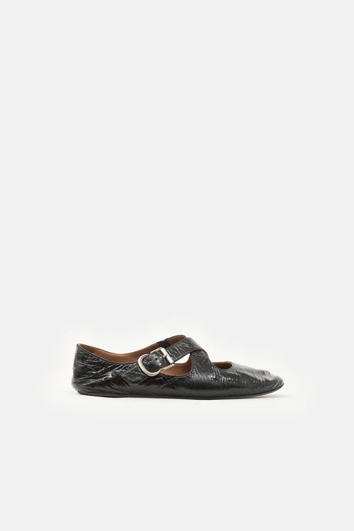 Alaïa Patent Criss Cross Flat
