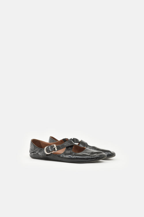 Alaïa Patent Criss Cross Flat