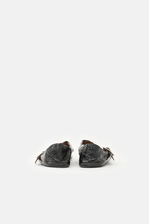 Alaïa Patent Criss Cross Flat