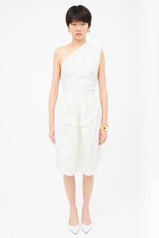 Alaïa Pleated One Shoulder Dress