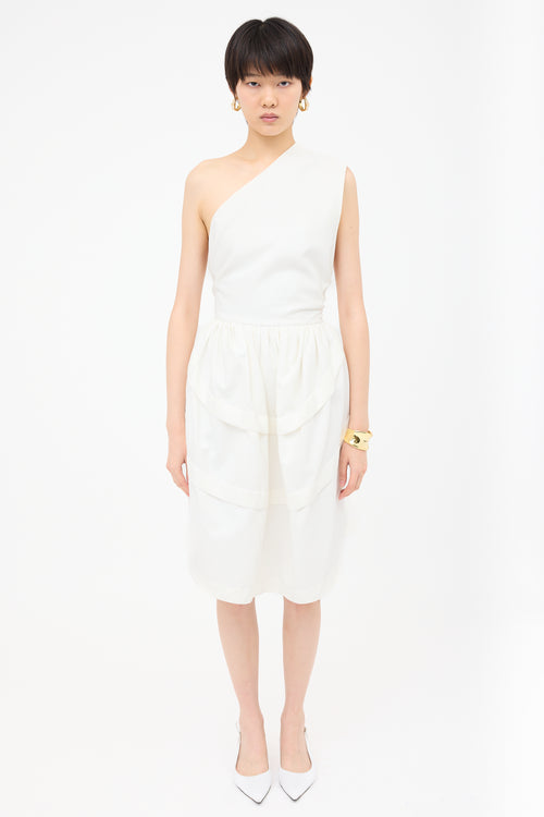 Alaïa Pleated One Shoulder Dress