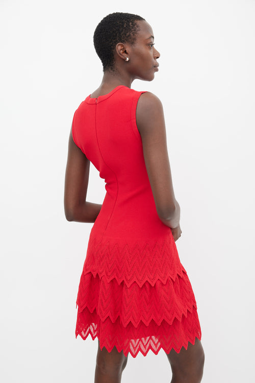 Alaïa // Red Knit Zigzag Tiered Mini Dress – VSP Consignment Alaïa // Red Knit Zigzag Tiered Mini Dress – VSP Consignment
