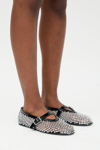 Alaïa Crystal Fishnet Ballet Flat