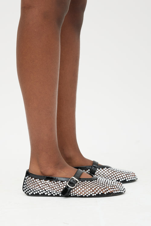 Alaïa Crystal Fishnet Ballet Flat