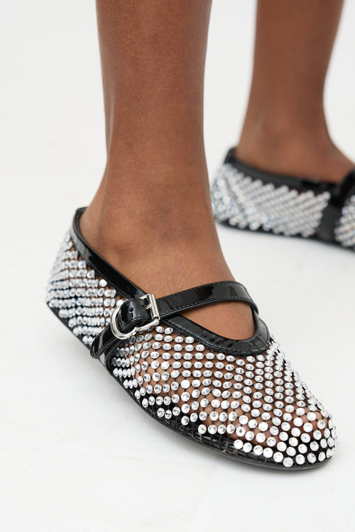 Alaïa Crystal Fishnet Ballet Flat