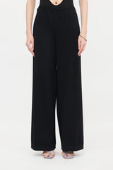 Alaïa Ribbed Knit Wide Leg Pant