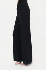 Alaïa Ribbed Knit Wide Leg Pant
