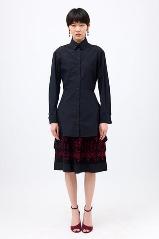 Alaïa Ruched Hi-Low Shirt