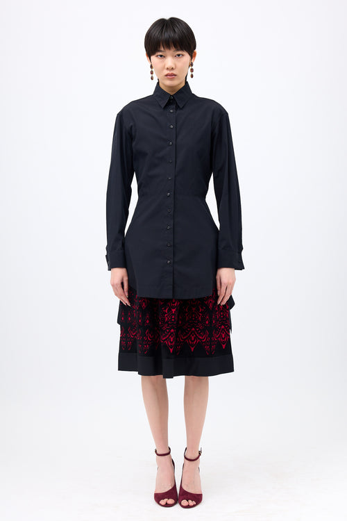 Alaïa Ruched Hi-Low Shirt