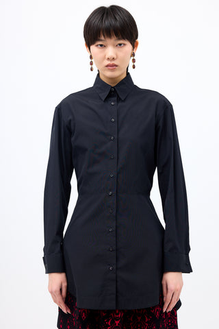 Alaïa Ruched Hi-Low Shirt