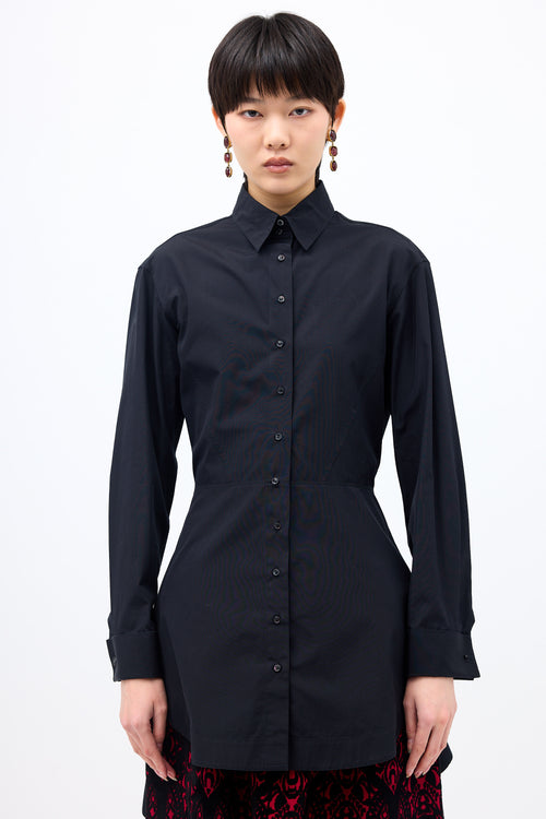 Alaïa Ruched Hi-Low Shirt