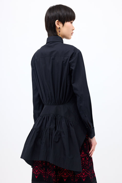 Alaïa Ruched Hi-Low Shirt