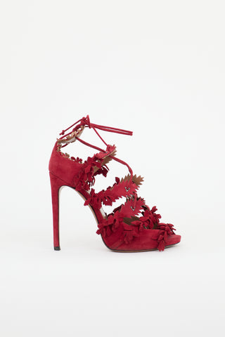 Alaïa Suede Applique Sandal