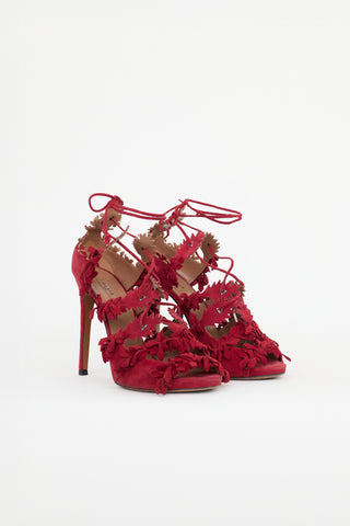 Alaïa Suede Applique Sandal
