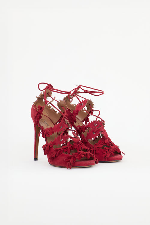 Alaïa Suede Applique Sandal