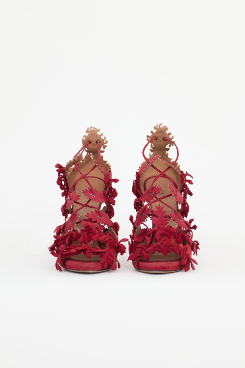 Alaïa Suede Applique Sandal