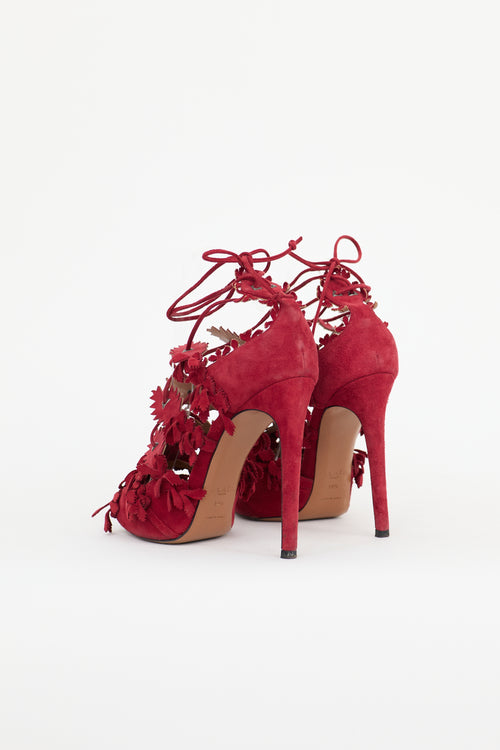Alaïa Suede Applique Sandal