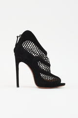 Alaïa Suede Peep Toe Boot
