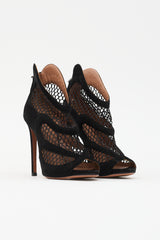 Alaïa Suede Peep Toe Boot