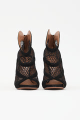 Alaïa Suede Peep Toe Boot