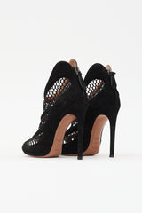 Alaïa Suede Peep Toe Boot