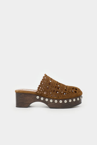 Alaïa Suede Vienne Clog Mule