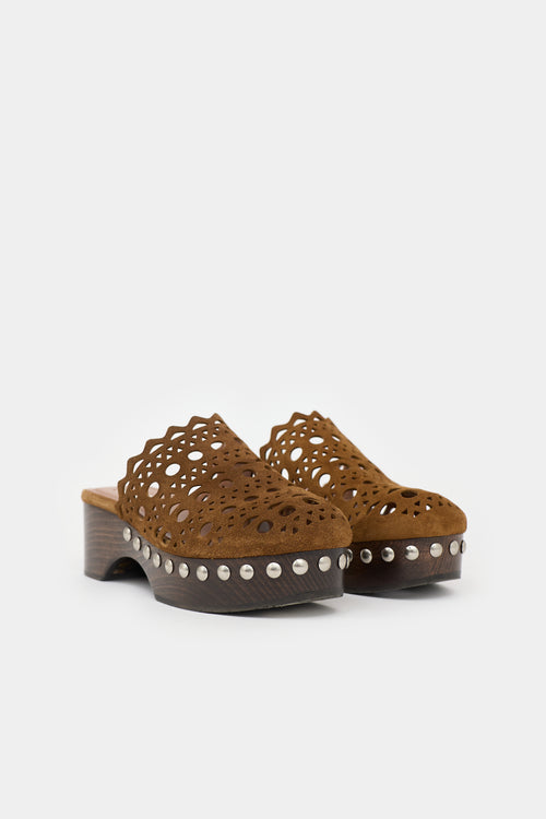 Alaïa Suede Vienne Clog Mule