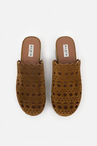 Alaïa Suede Vienne Clog Mule