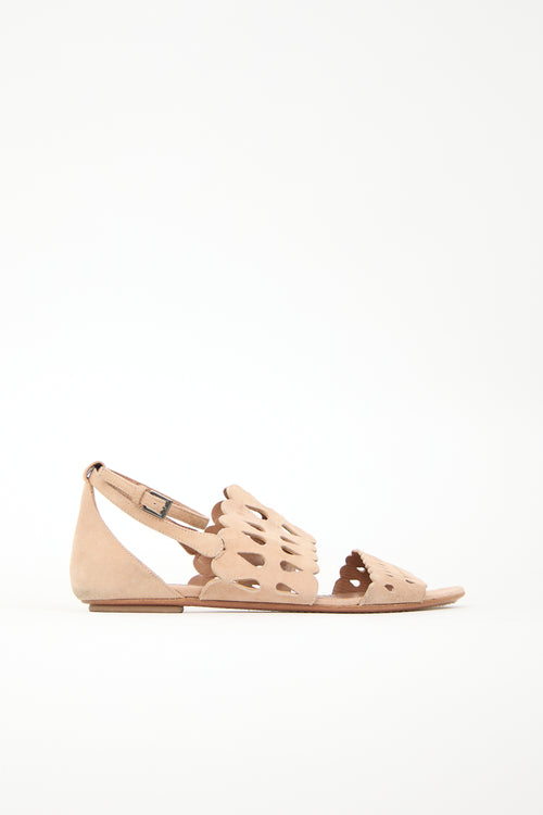 Alaïa Suede Laser Cut Sandal