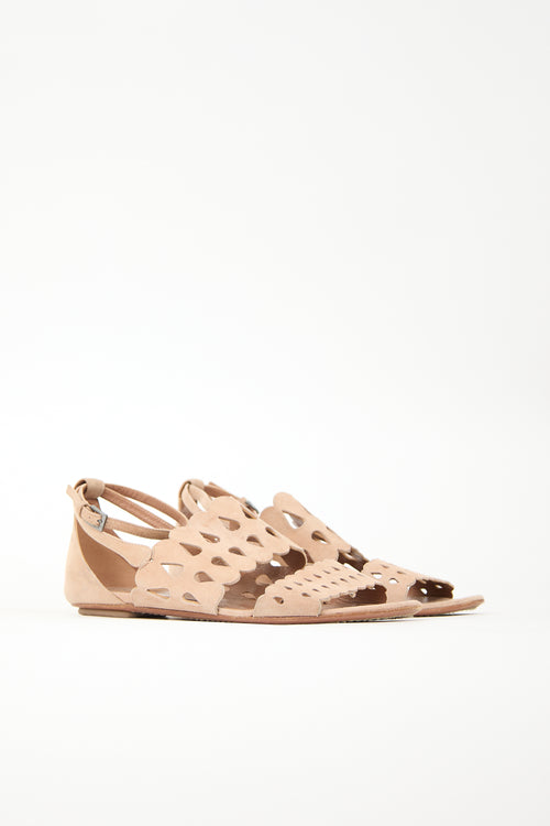 Alaïa Suede Laser Cut Sandal