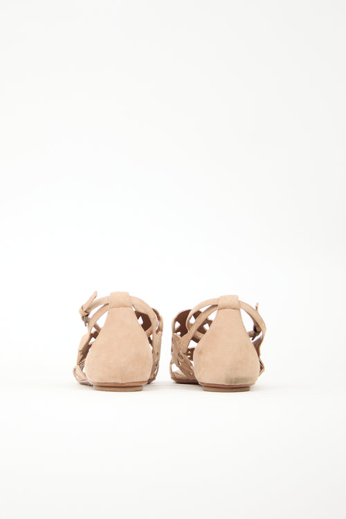 Alaïa Suede Laser Cut Sandal