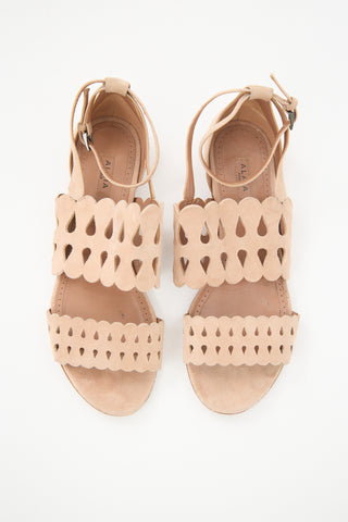 Alaïa Suede Laser Cut Sandal
