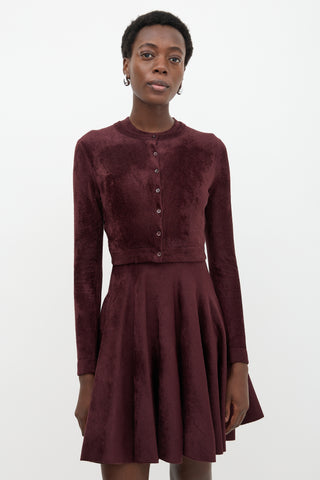 Alaïa Velour Cropped Cardigan