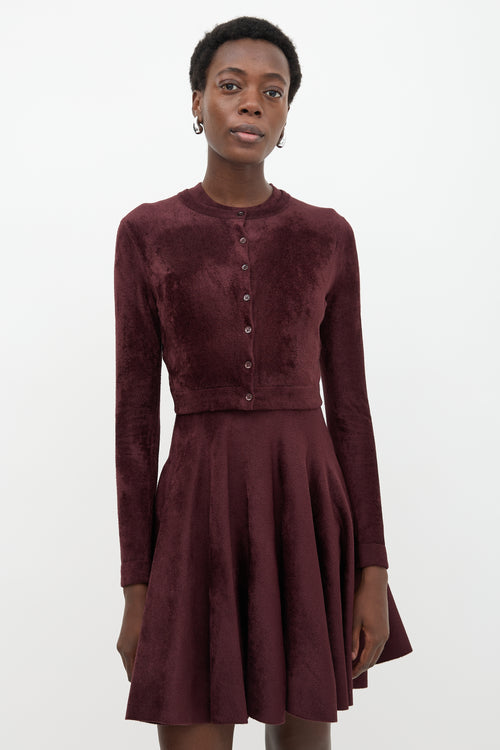 Alaïa Velour Cropped Cardigan