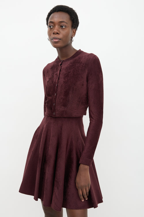 Alaïa Velour Cropped Cardigan