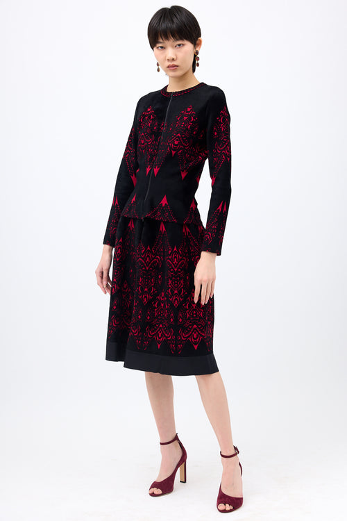 Alaïa Velour Jacquard Skirt