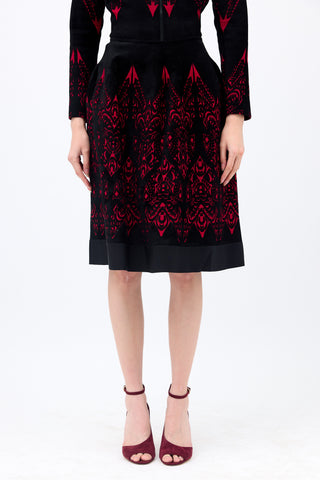 Alaïa Velour Jacquard Skirt