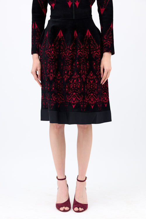 Alaïa Velour Jacquard Skirt