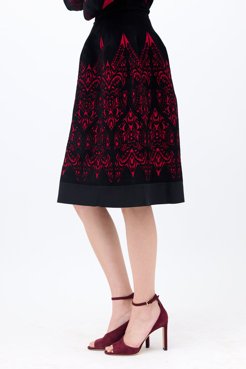Alaïa Velour Jacquard Skirt