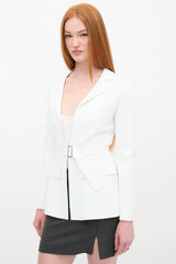 Alaïa White Belted Peplum Jacket