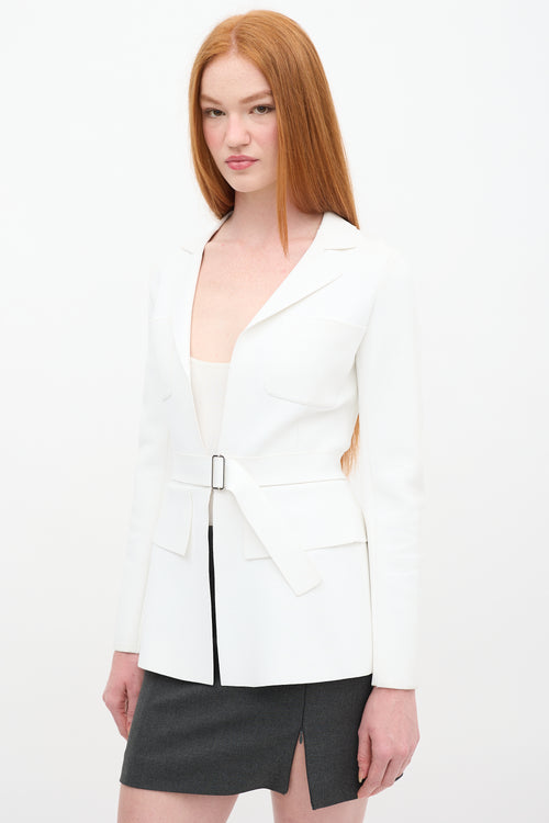 Alaïa White Belted Peplum Jacket