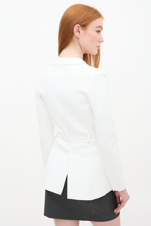 Alaïa White Belted Peplum Jacket