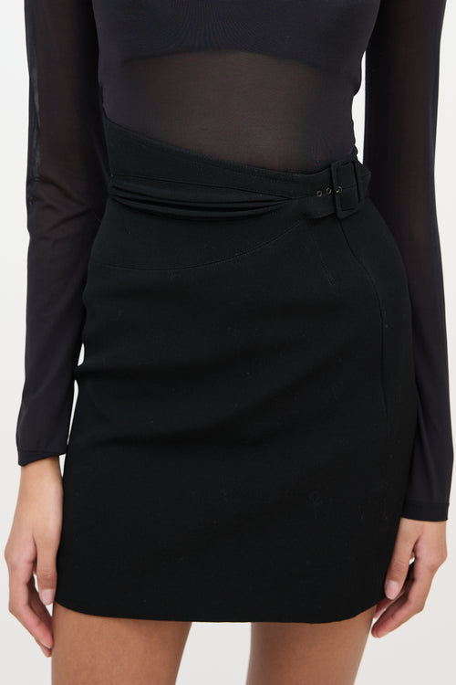 Alaïa Wool Asymmetric Waist Skirt