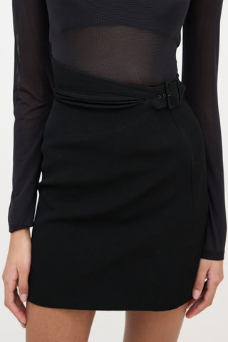 Alaïa Wool Asymmetric Waist Skirt