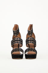 Alaïa Black Suede Cut Out Heeled Sandal