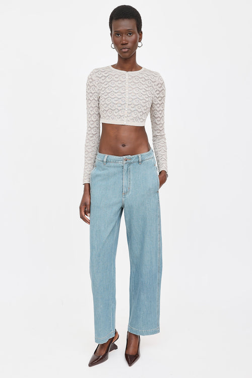 Alaïa Knit Cropped Cardigan