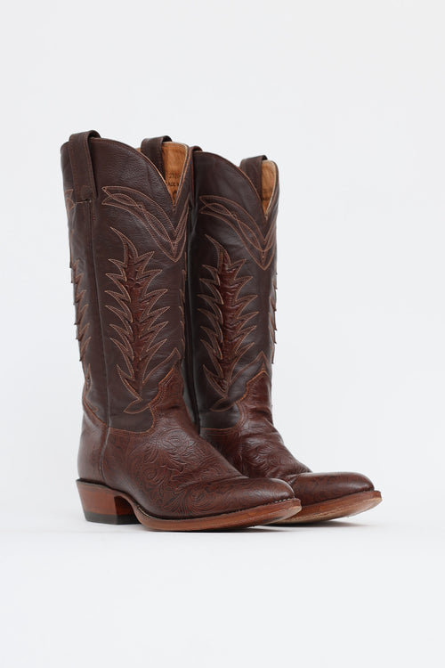 Alberta Boot Co. Embossed Western Boot